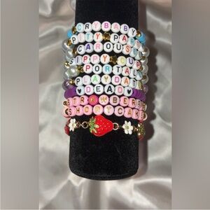 Set of 10 handcrafted Melanie Martinez inspired beaded bracelets